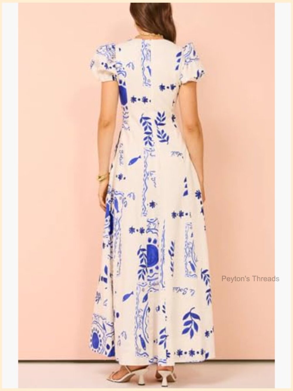Slim Fit A-Line Floral Maxi Dress with Pockets - Picture 5 of 6